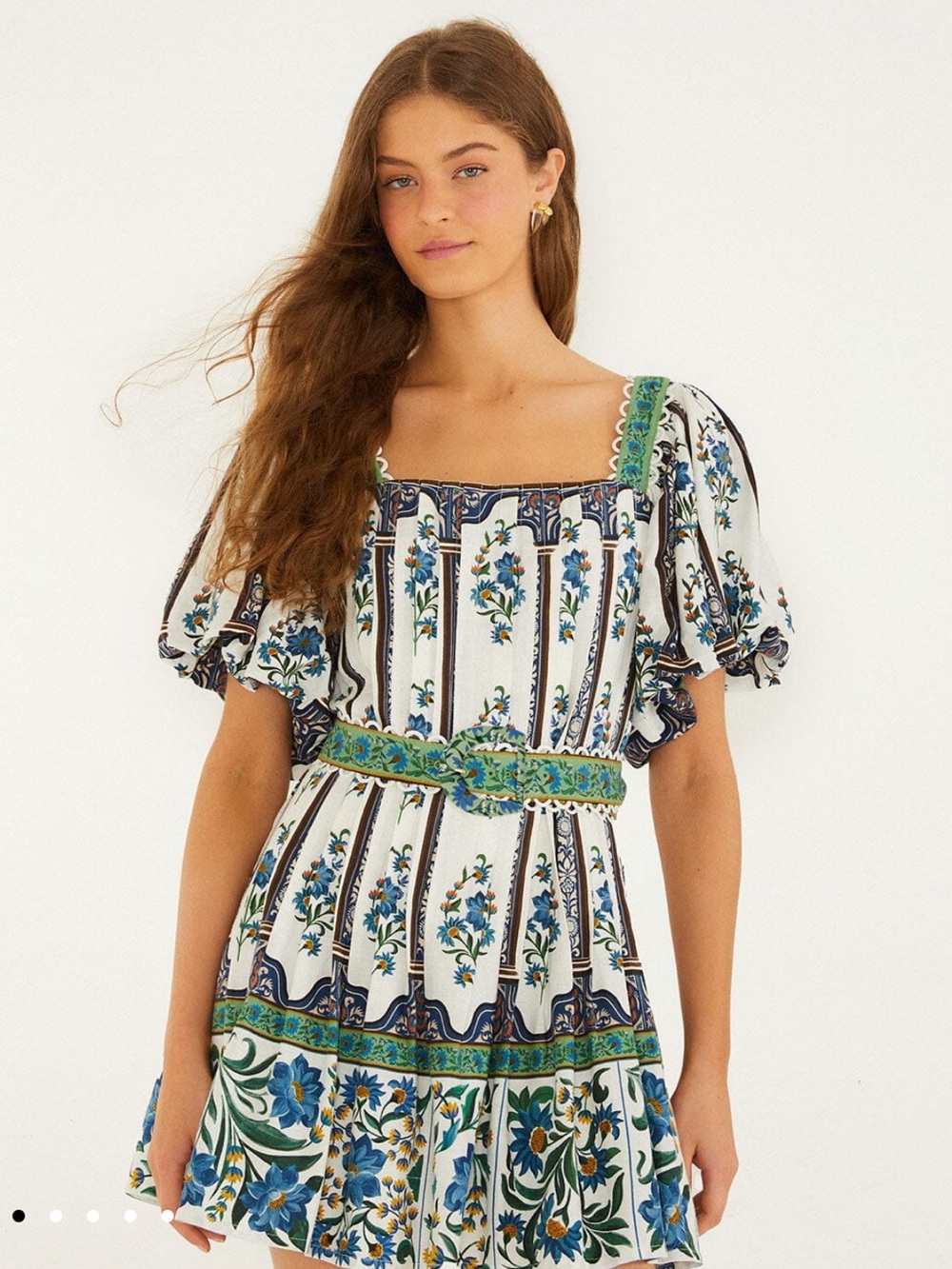 NWT Farm Rio Off-White Manoela Belted Mini Dress XS